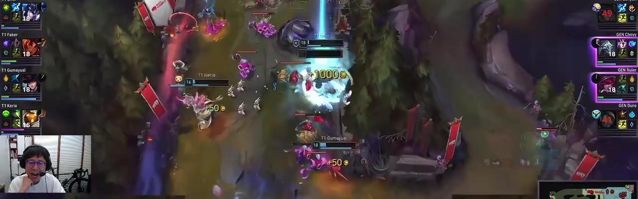 老一辈电竞人的激情被点燃！米勒看Chovy和Faker神仙斗法怒吼