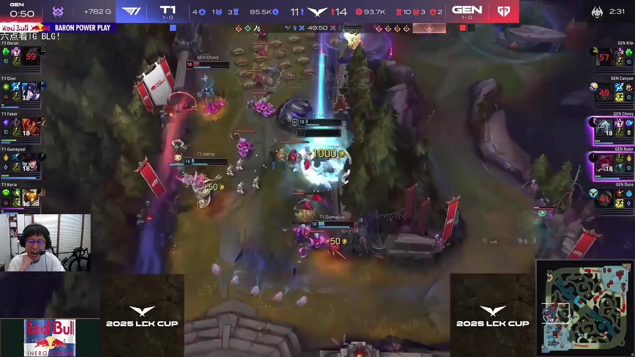 老一辈电竞人的激情被点燃！米勒看Chovy和Faker神仙斗法怒吼